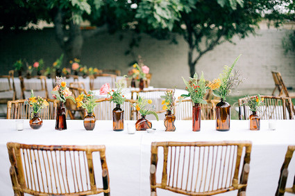 Recycled jar wedding decor