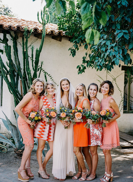 Orange bridesmaid dresses