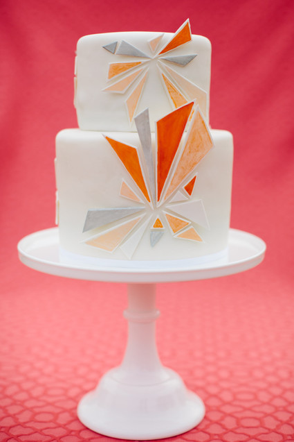 Modern geometric wedding cake