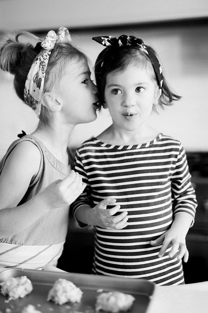 mother daughter baking session at home