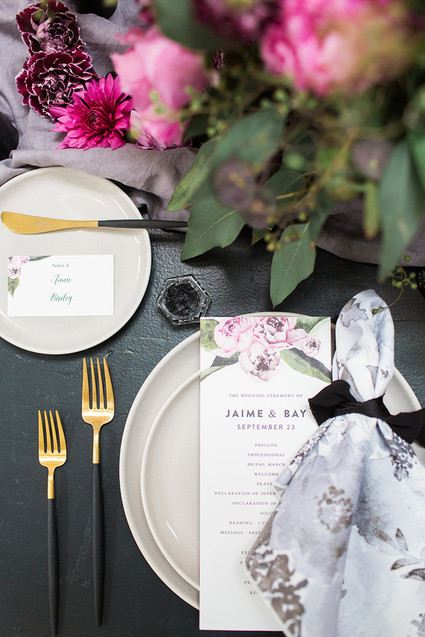 Moody wedding decor