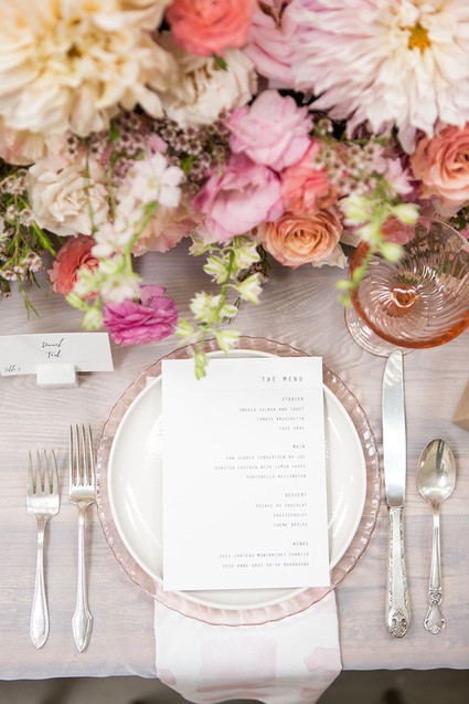 Peachy pink wedding decor