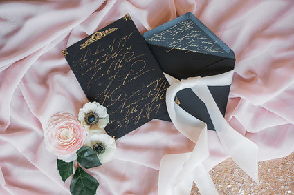 Black and gold wedding invitations