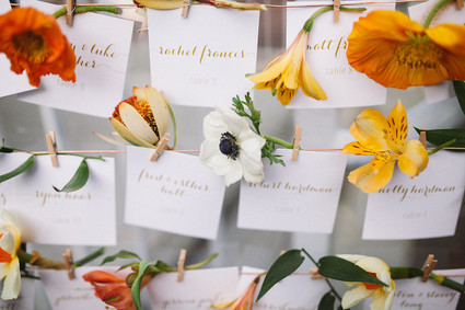Floral escort cards