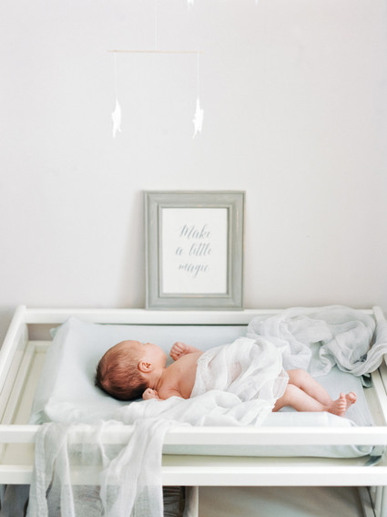 Grey and white girl's nursery