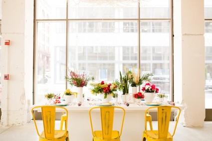 Rustic yellow chairs
