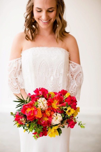 Off the shoulder wedding dress