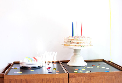 simple rainbow birthday party Inspiration