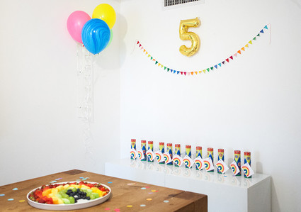 simple rainbow birthday party Inspiration