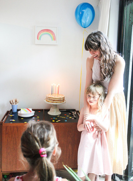 simple rainbow birthday party Inspiration