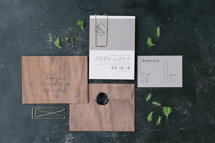Masculine wedding invitations