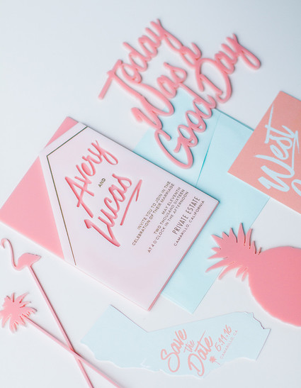 Modern summer wedding invitations