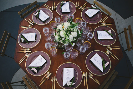 Modern wedding tablescape