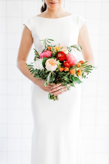 Bright bridal bouquet