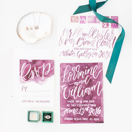 Watercolor wedding invitations