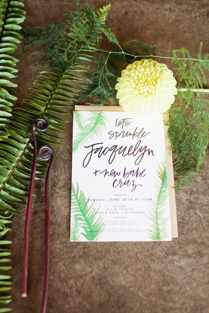 Rustic modern baby shower invites
