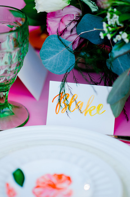 Colorful spring tablescape