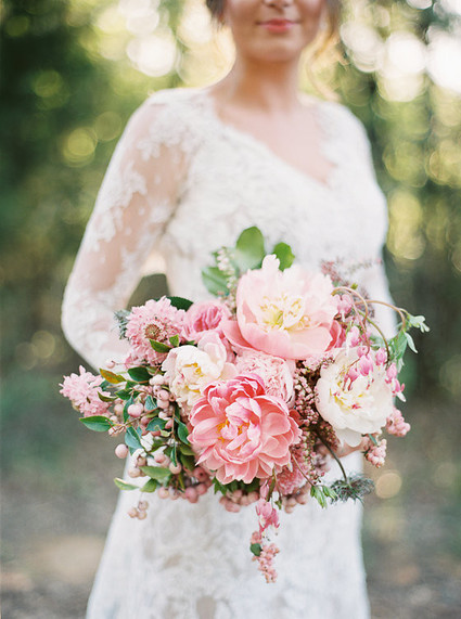 Pink summer peony bouquet