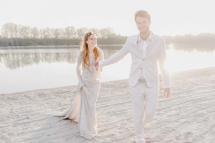 Seaside wedding portraits