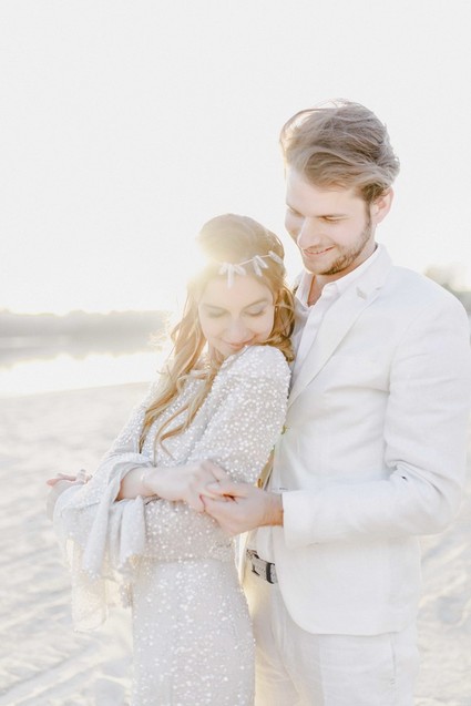 Seaside wedding portraits