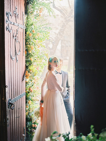 Romantic modern church wedding inspiration Inspiration
