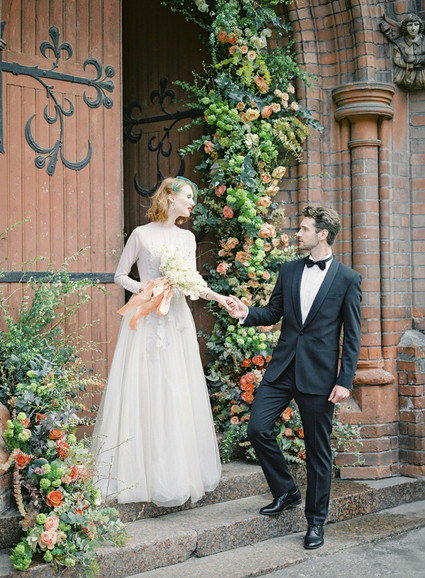 Romantic modern church wedding inspiration Inspiration
