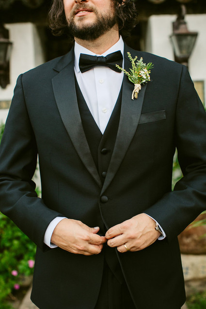 Grooms black tux