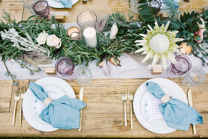 Rose quartz + serenity color wedding