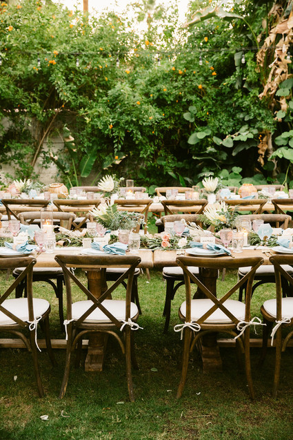 Rose quartz + serenity color wedding