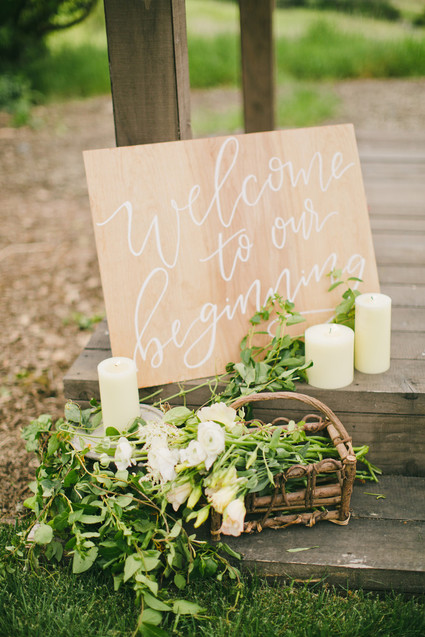 Wood wedding signage