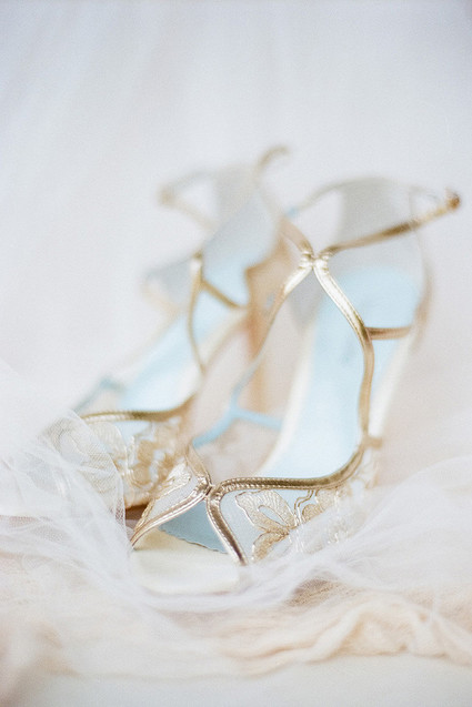 Gold wedding shoes