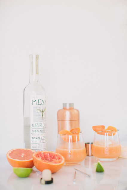 Paloma cocktail with Mezcal and fresh grapefruit juice