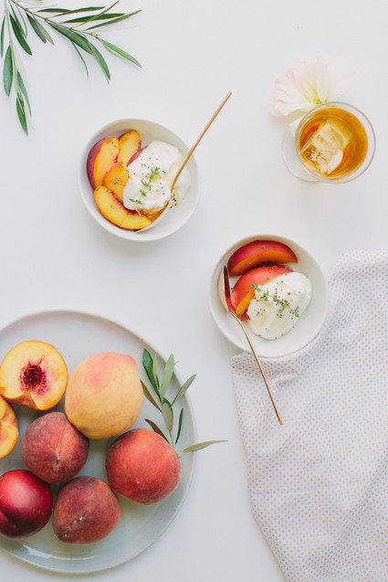 Simple summer dessert - peaches and cream