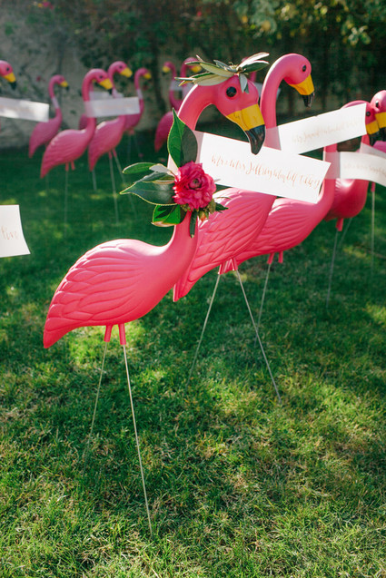 lawn flamingo wedding details Inspiration