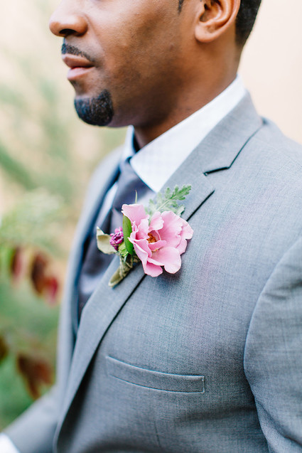 purple boutonniere