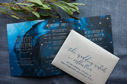 night sky inspired wedding invitations