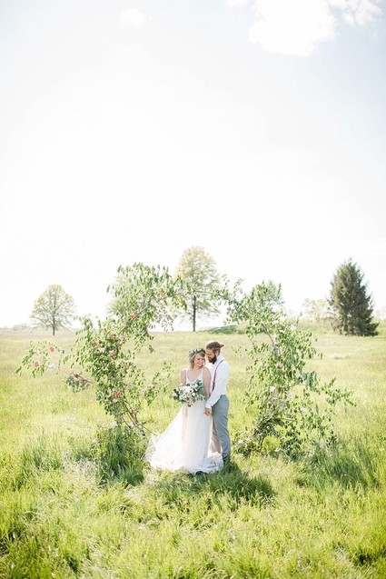 rustic summer wedding in a field
