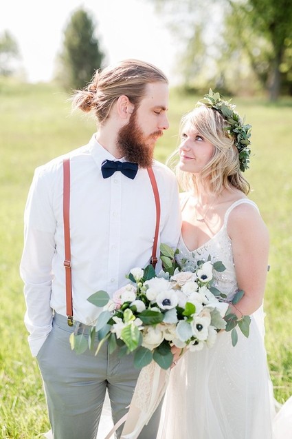 rustic summer wedding in a field