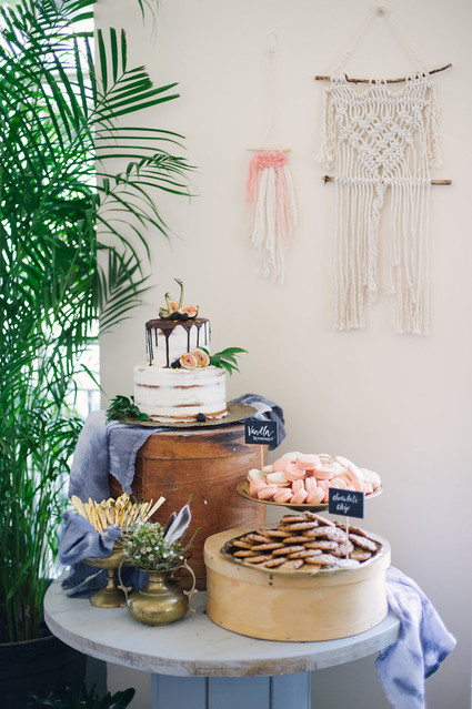 boho baby shower dessert table