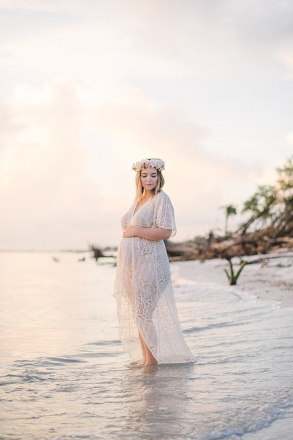 sunset boho maternity photos
