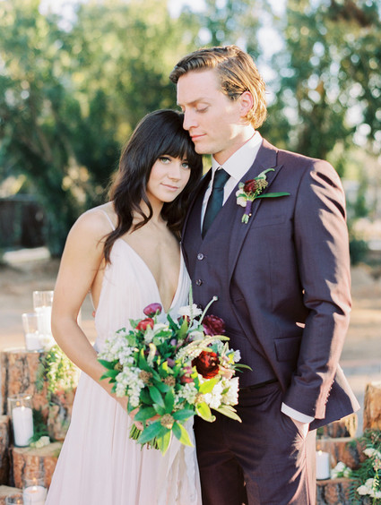 boho fall wedding portraits
