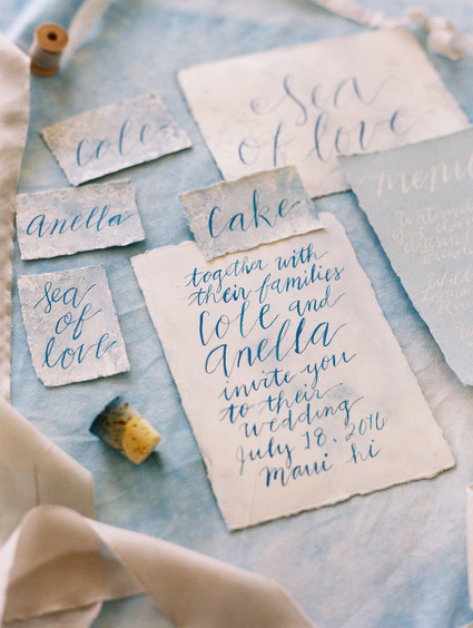blue calligraphy