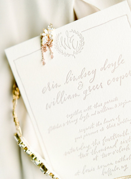 cream letterpress wedding invites