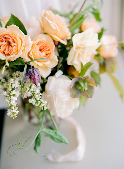 peach wedding flowers