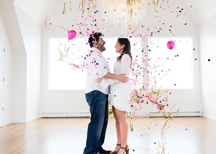 gender reveal balloon drop