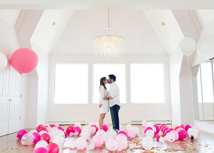 gender reveal balloon drop