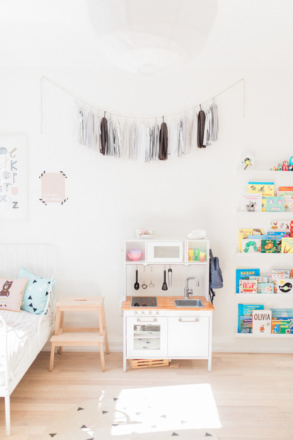 modern pastel shared kids room