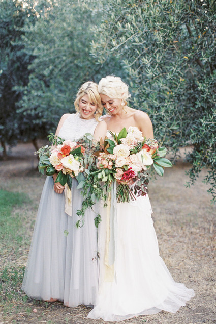 bride and maid of honor