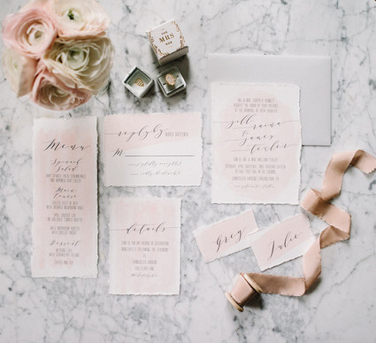 pink watercolor wedding invitations Inspiration