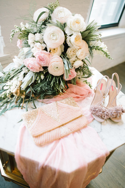 pink bridal accessories
